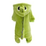 Charming Dinosaur-Themed Fleece Jumpsuit for Dogs, Warm Winter Apparel for Small Breeds - Image 3