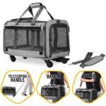 Mesh Dog Carrier with Wheels - Image 6