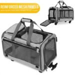 Mesh Dog Carrier with Wheels - Image 7