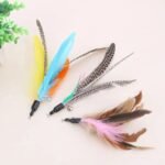 5-Piece Colorful Feather Cat Toy Replacements with Bells - Image 5