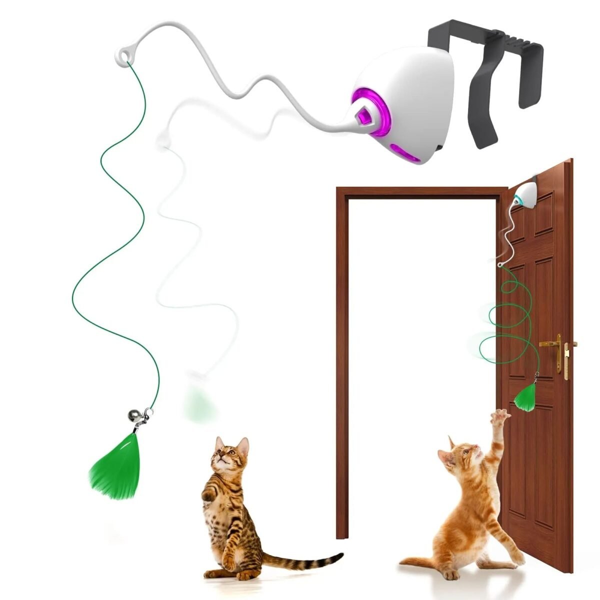 Interactive Electric Cat Toy: Door-Hanging, USB Rechargeable Teaser with Adjustable Rope & Accessories - Image 2