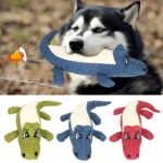 Interactive Plush Alligator Dog Toy with Sound for Dental Health & Play - Image 3