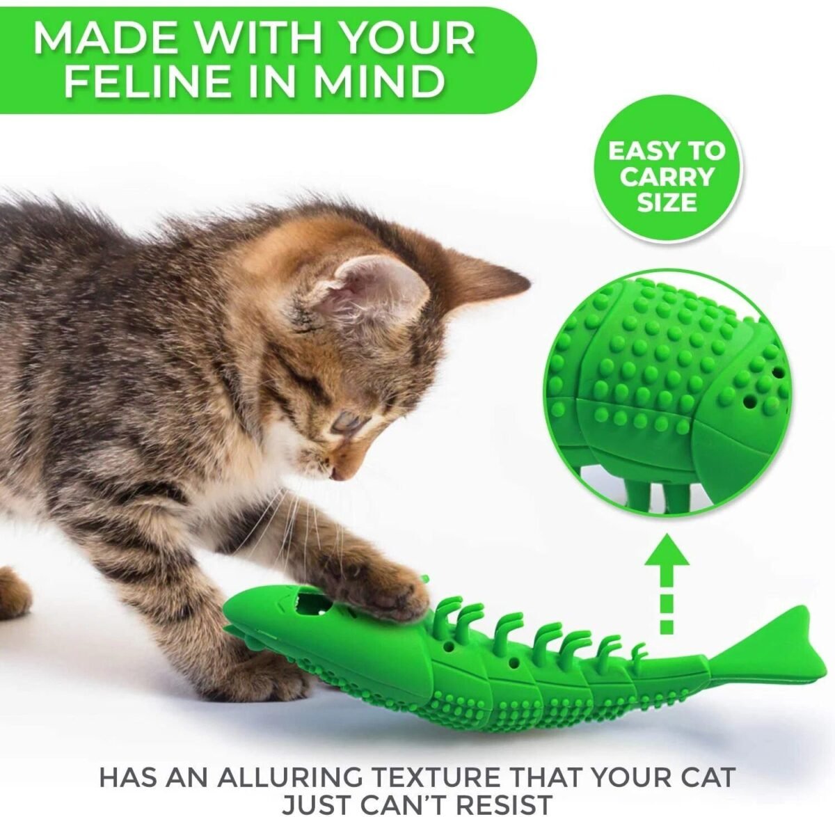 Interactive Cat Dental Chew Toy: Durable Rubber, Teeth Cleaning and Play - Image 3
