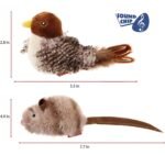 Interactive Cat Toy Set: Chirping Bird & Squeaking Mouse with Realistic Sounds and Feather Design - Image 6