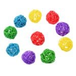 Multicolor Rattan Ball Chewing Toy for Birds and Small Pets - 10pcs Set - Image 5
