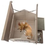 Deluxe Wooden Dog House with Storage and Elevated Feeding Station - Image 5
