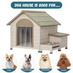 Deluxe Wooden Dog House with Storage and Elevated Feeding Station - Image 3