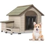 Deluxe Wooden Dog House with Storage and Elevated Feeding Station - Image 2