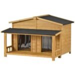 47.2" Spacious Wooden Dog House with Porch - Image 2