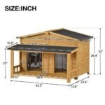 47.2" Spacious Wooden Dog House with Porch - Image 5