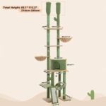 Cactus Floor-to-Ceiling Cat Tower 7-Tier Adjustable Activity Center - Image 3
