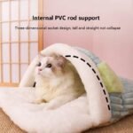Cozy Sakura Cat & Small Dog Sleeping Bag with Soft Pillow - Image 3
