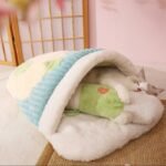 Cozy Sakura Cat & Small Dog Sleeping Bag with Soft Pillow - Image 2