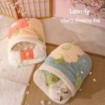 Cozy Sakura Cat & Small Dog Sleeping Bag with Soft Pillow - Image 4