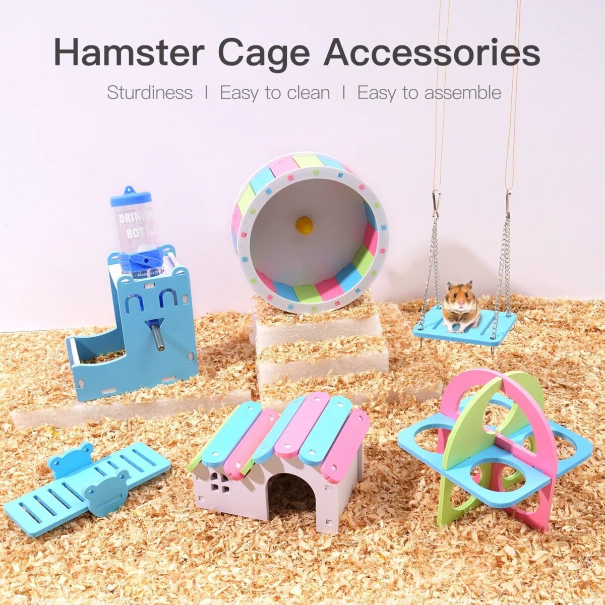 19444-619bf9.jpg 7-Pack Hamster Exercise Wheel & Accessories Set - Image 4