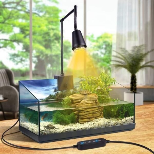 Advanced Reptile Heat Lamp - UVA/UVB Habitat Spotlight with Dimming & Timing for Turtles, Lizards, Snakes