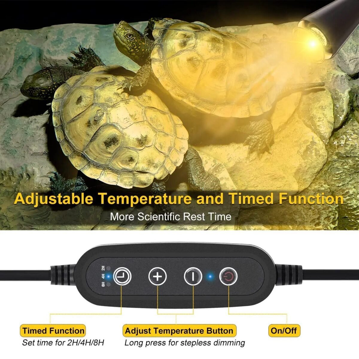 19569-887105.jpg Advanced Reptile Heat Lamp - UVA/UVB Habitat Spotlight with Dimming & Timing for Turtles, Lizards, Snakes - Image 4