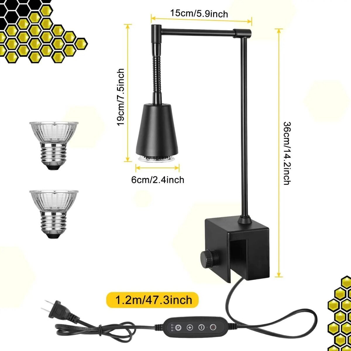 19569-a54838.jpg Advanced Reptile Heat Lamp - UVA/UVB Habitat Spotlight with Dimming & Timing for Turtles, Lizards, Snakes - Image 5