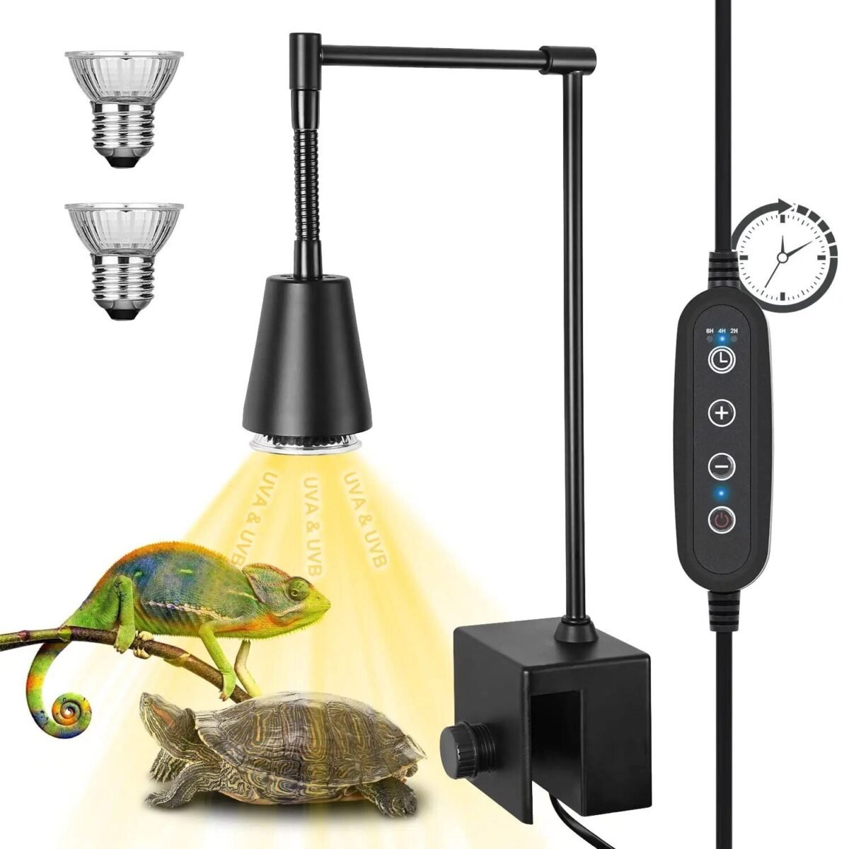 19569-d0f5e4.jpg Advanced Reptile Heat Lamp - UVA/UVB Habitat Spotlight with Dimming & Timing for Turtles, Lizards, Snakes - Image 2