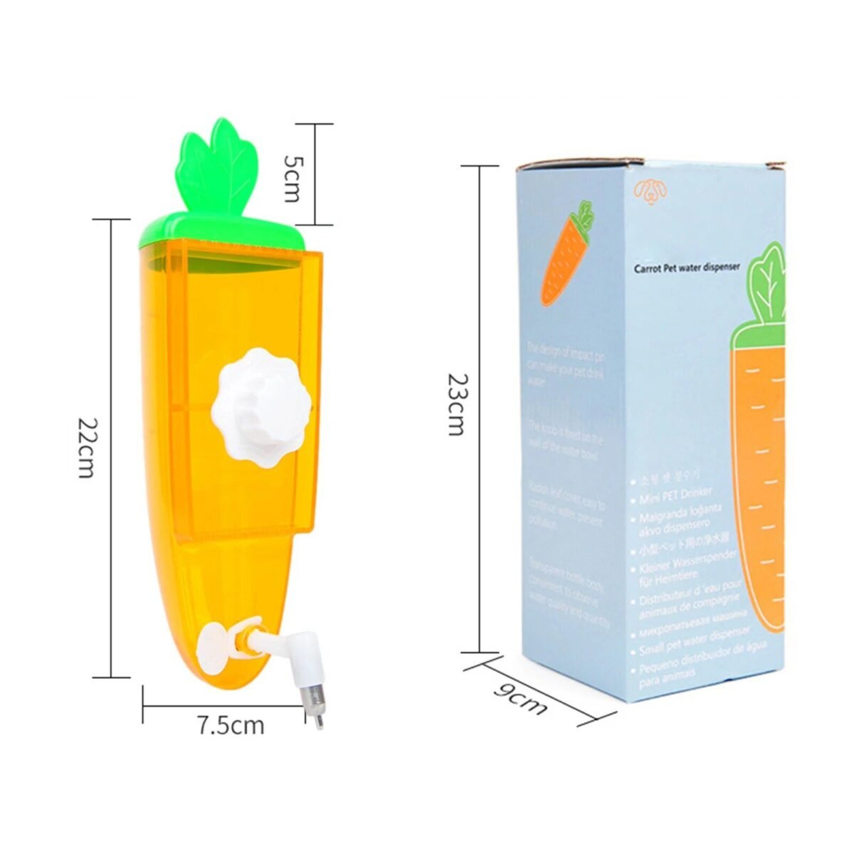Adorable Carrot-Shaped 500ml Pet Water Dispenser - Image 5