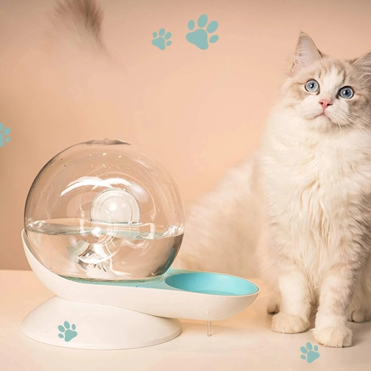 19736-541e1b.jpg Automatic Snail-Design Cat Water Fountain - Image 3