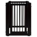 Elegant Espresso Hardwood Freestanding Pet Gate with Walk-Through Door - Image 7