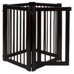 Elegant Espresso Hardwood Freestanding Pet Gate with Walk-Through Door - Image 5