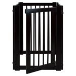 Elegant Espresso Hardwood Freestanding Pet Gate with Walk-Through Door - Image 6