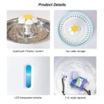2.4L Stainless Steel LED Cat & Dog Water Fountain with Auto Power Off - Image 7