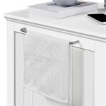 Elegant White Enclosed Cat Litter Box Furniture - Image 6