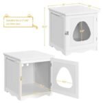 Elegant White Enclosed Cat Litter Box Furniture - Image 4