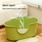 Spacious Semi-Enclosed Cat Litter Box - Image 4