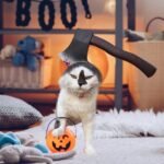 Spooky Halloween Pet Accessories: Axe & Saw Headgear - Image 6