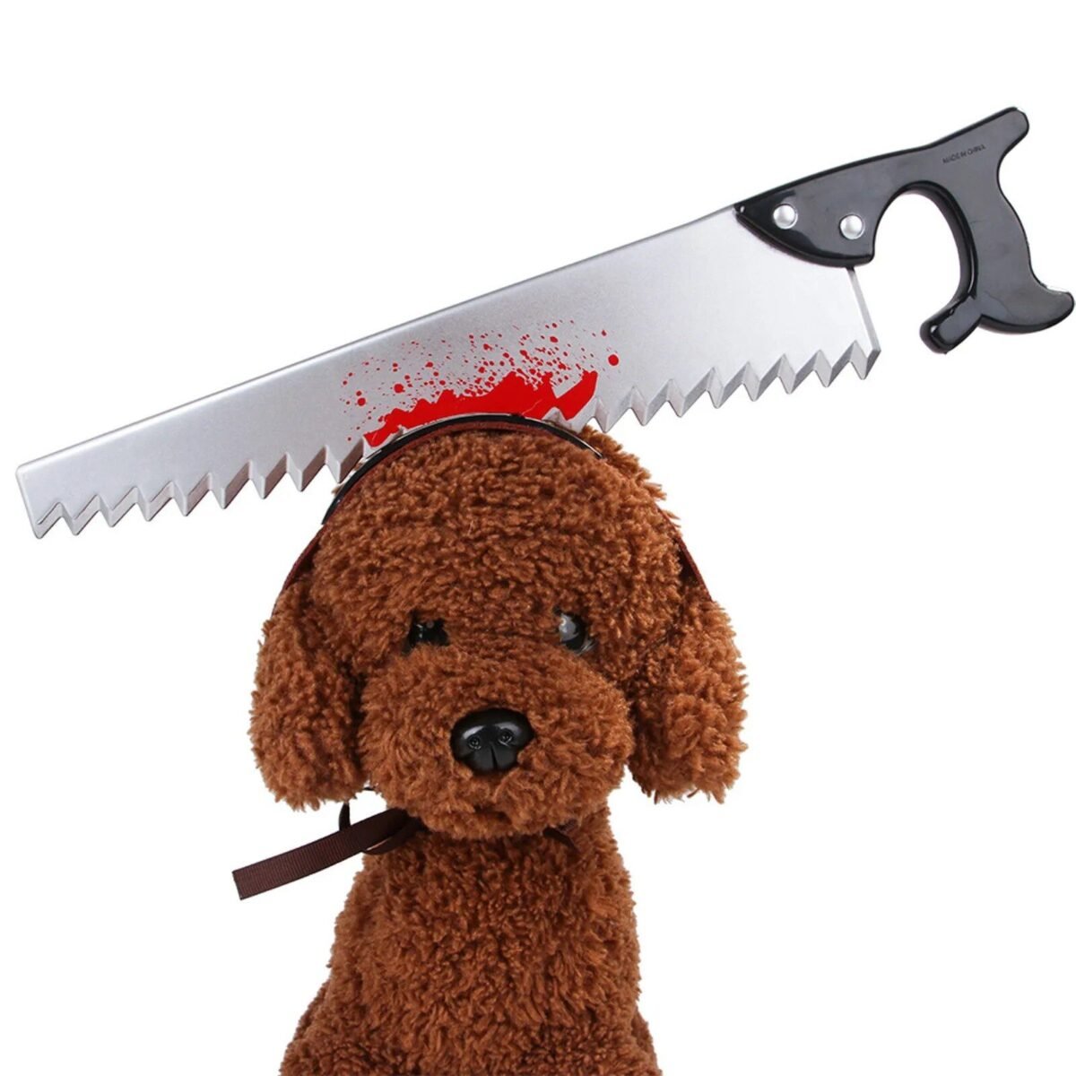 Spooky Halloween Pet Accessories: Axe & Saw Headgear - Image 4