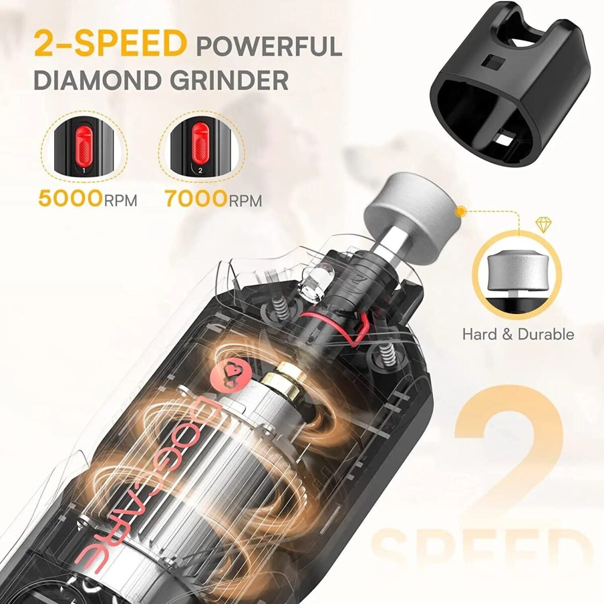 Electric Pet Nail Grinder with LED Light - Image 4