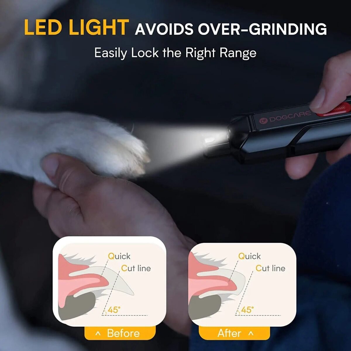 Electric Pet Nail Grinder with LED Light - Image 6