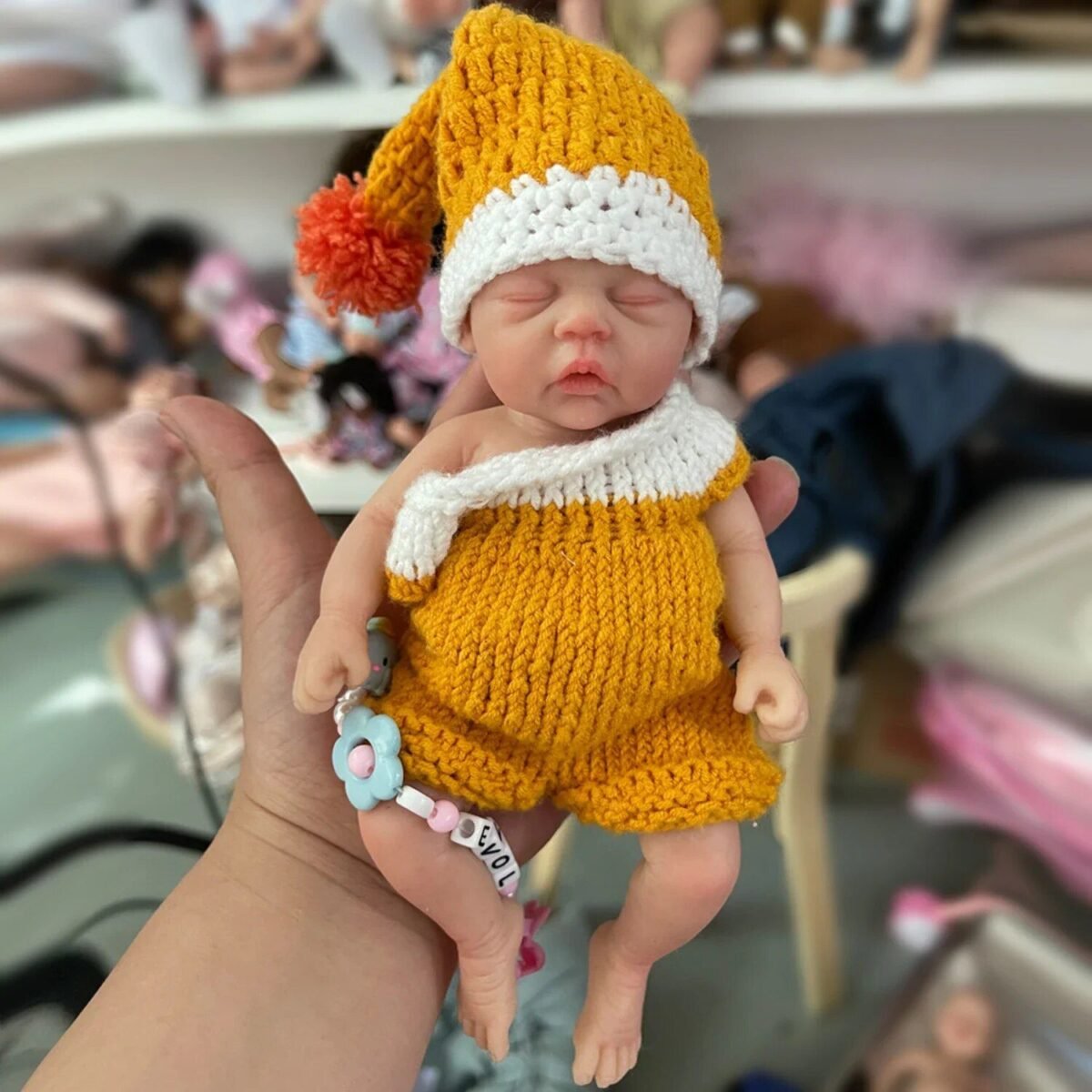 21384-6f54f0.jpg 7" Micro Preemie Lifelike Silicone Baby Dolls - "Sarah" and "Theo" - Realistic Mini Newborn Dolls for Children - Image 5