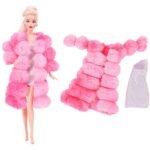Stylish 4-Piece Doll Outfit Set: Fur Vest, Coat & Dresses - Perfect for 11.5" to 12" Fashion Dolls - Image 7