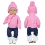 Charming 4-Piece Sweater Set for 17-inch Baby Dolls - Includes Hat, Scarf, and Gloves - Image 4