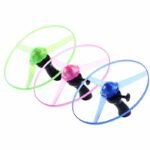 Colorful LED Light-Up Flying Disc – Pull String Helicopter Toy for Outdoor Fun