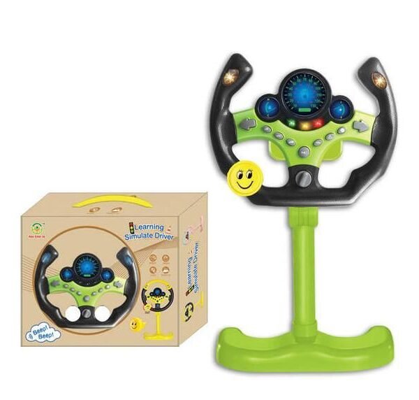 Interactive Electric Steering Wheel Toy with Light and Sound for Children