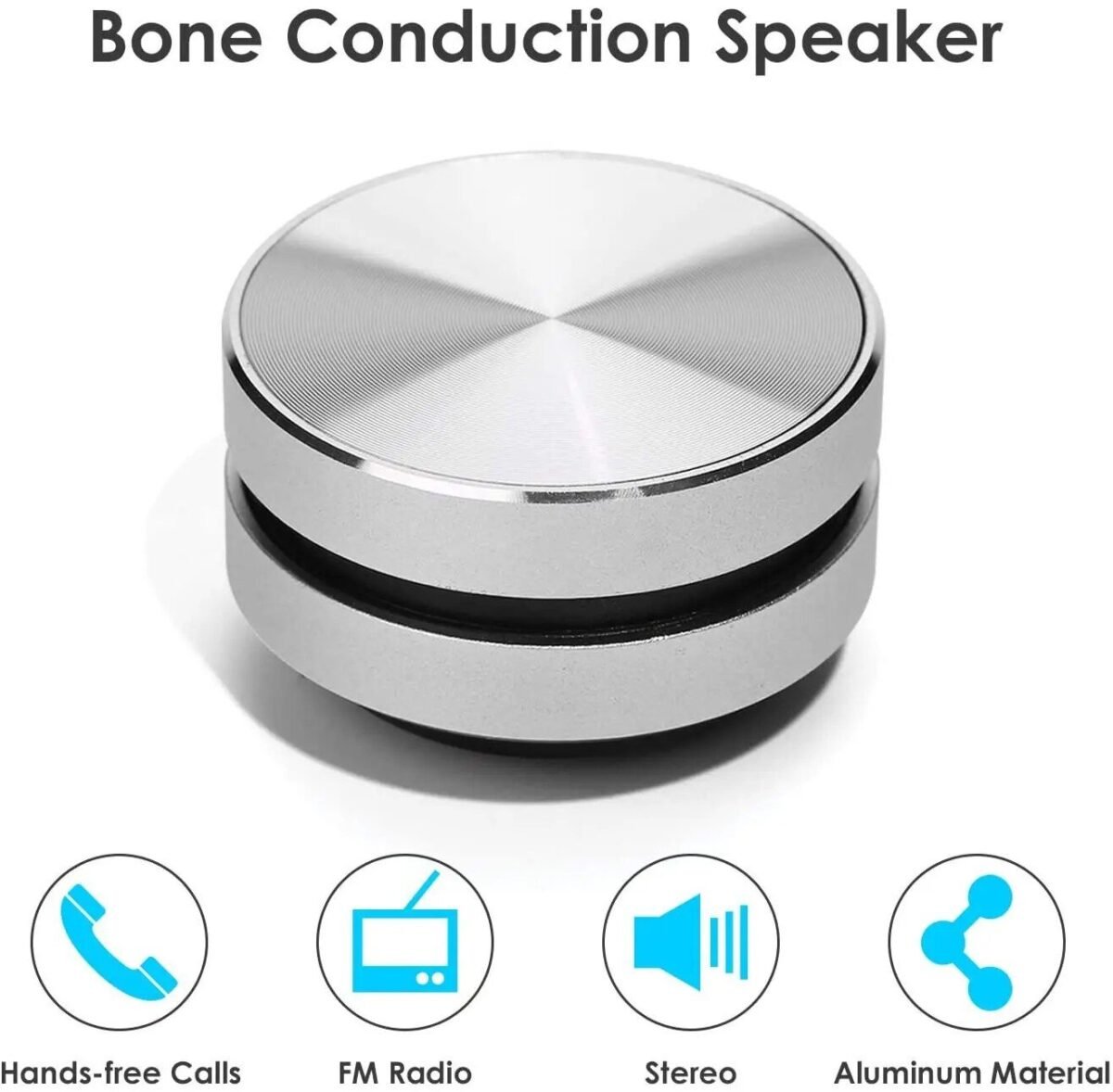 Compact Bone Conduction Portable Bluetooth Speaker with FM Radio - Image 3