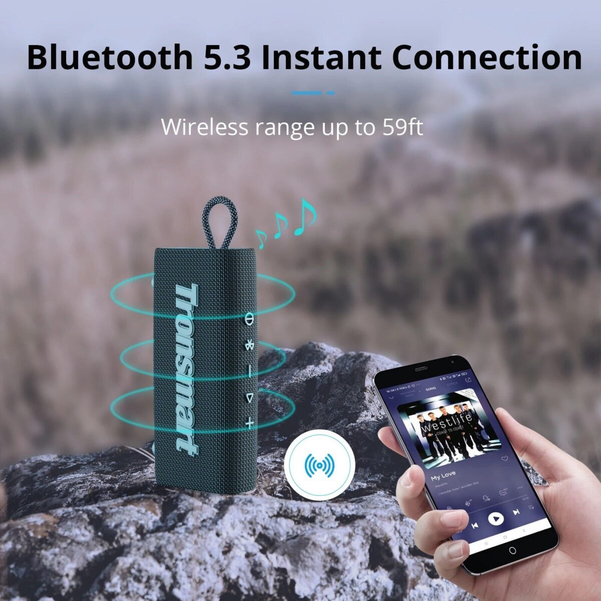 Portable Bluetooth 5.3 Dual-Driver Speaker with IPX7 Waterproof & True Wireless Stereo - Image 3