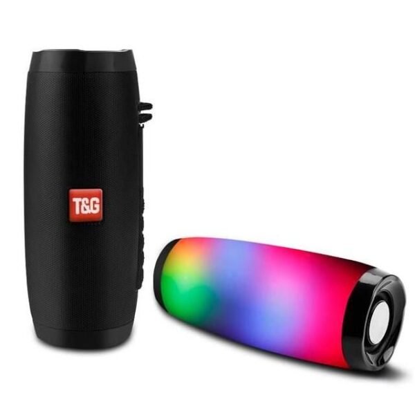 Portable LED Bluetooth 5.0 Speaker with Waterproof Design, Subwoofer, TF Card Support and FM Radio