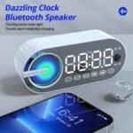 Wireless Bluetooth Speaker with LED Mirror Digital Alarm Clock & RGB Display - Image 2