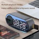 Wireless Bluetooth Speaker with LED Mirror Digital Alarm Clock & RGB Display - Image 3