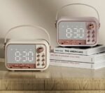 Retro-Style Portable HiFi Wireless Speaker with Alarm Clock and Stereo Sound - Image 4