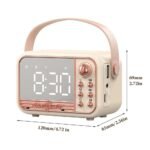 Retro-Style Portable HiFi Wireless Speaker with Alarm Clock and Stereo Sound - Image 5