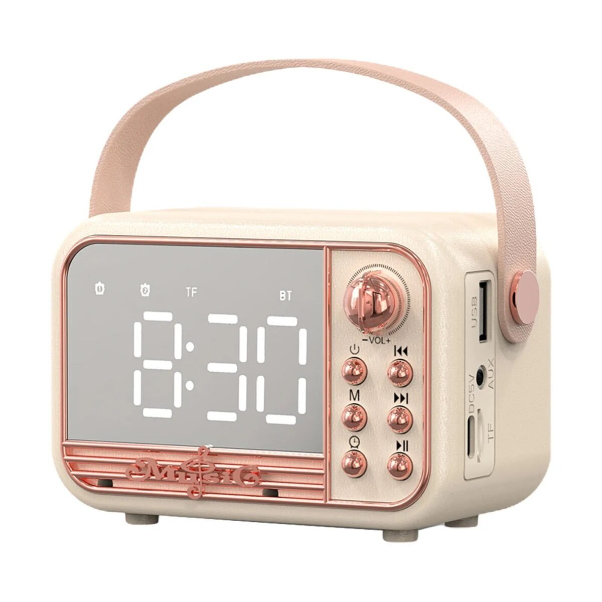 Retro-Style Portable HiFi Wireless Speaker with Alarm Clock and Stereo Sound - Image 2