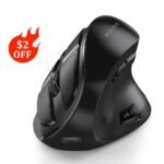 Multi-Device Ergonomic Vertical Wireless Mouse with Bluetooth & Rechargeable Battery - Image 2